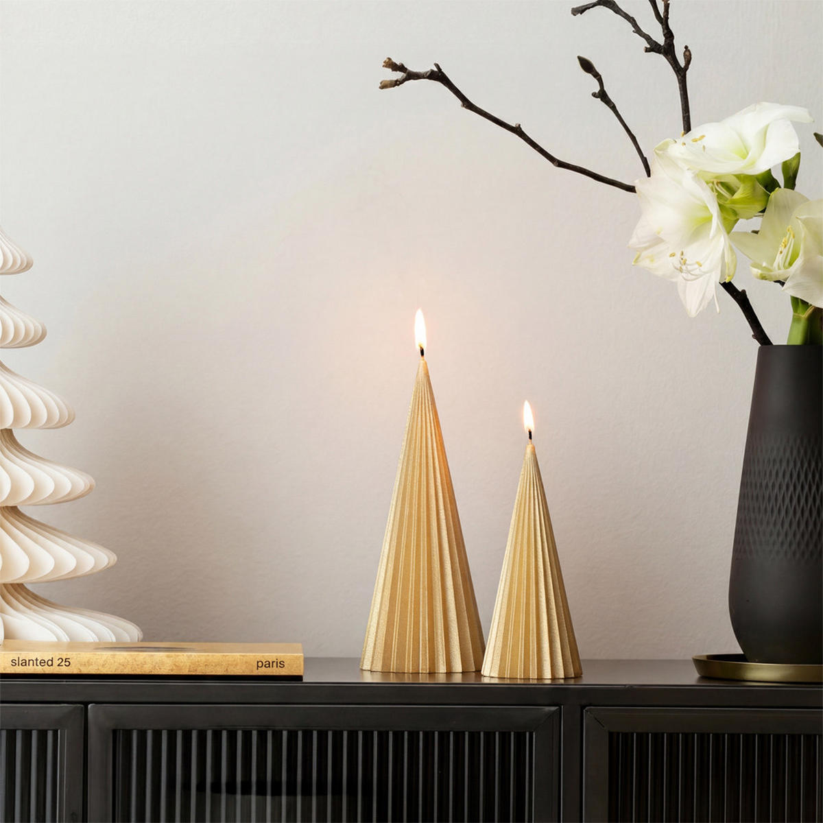 KERZE "BAUM" Christmas Chic gold 20 cm - Goldfarben, Naturmaterialien (8.5/20/8.5cm) - Villeroy & Boch