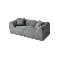 2-SITZER-SOFA DE-35249 mit 2 Kissen Grau - Grau, Textil (87/67/194cm) - ComfortXL