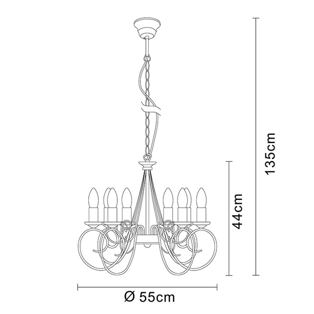 KRONLEUCHTER TRUNCATUS Altmessing - Messingfarben, Metall (55/55/135cm)