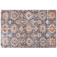 KURZFLOR-TEPPICH BAUMWOLLE Kurin 300/200 cm - Blau, Textil (200/300cm) - Beliani