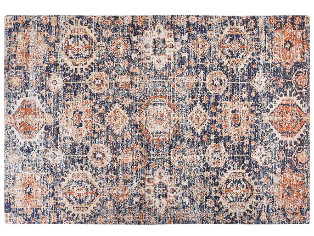KURZFLOR-TEPPICH BAUMWOLLE Kurin 300/200 cm - Blau, Textil (200/300cm) - Beliani