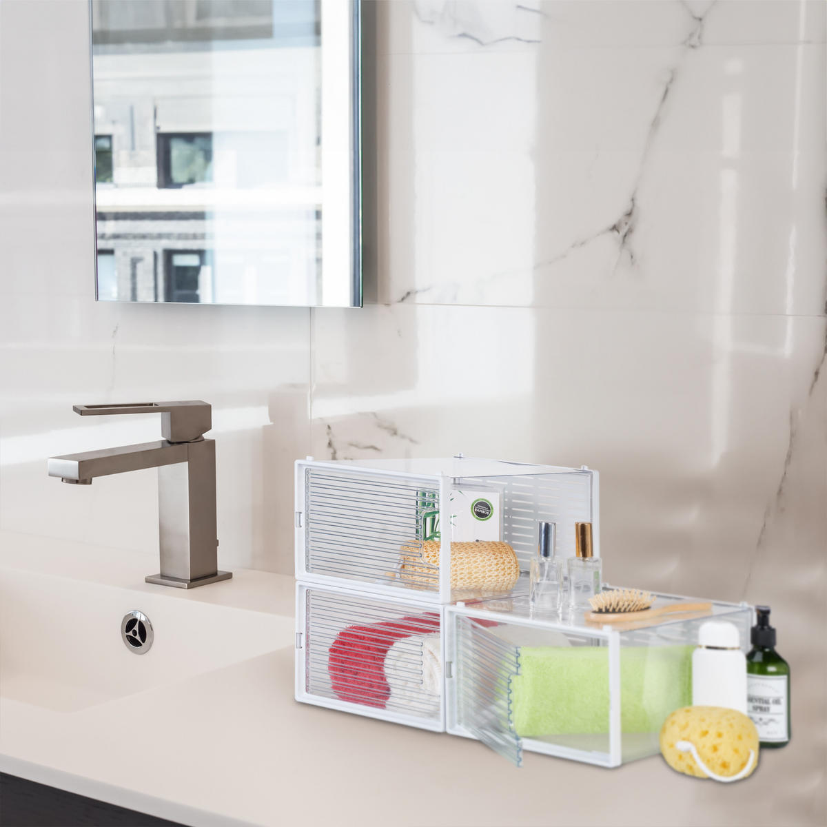 6XKRABICA na topánky - priehľadné, plast (23.5/15.5/34cm) - Relaxdays