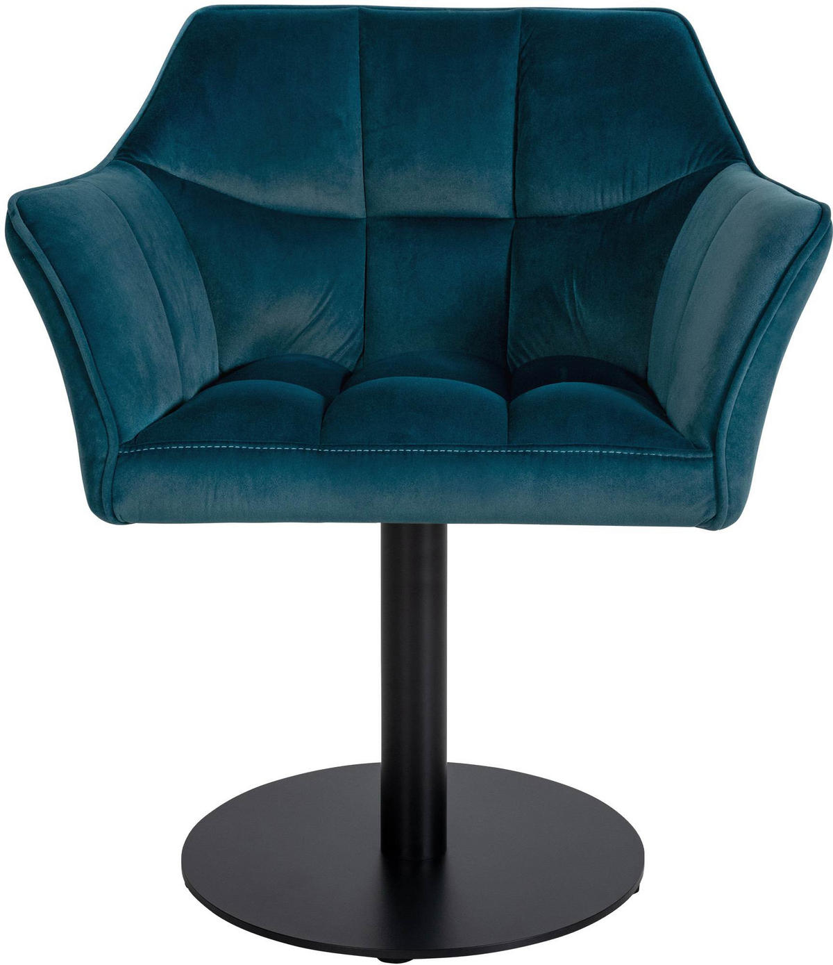 SESSEL Samt Grün - Schwarz/Grün, Textil/Metall (64/75/48cm) - CLP