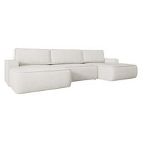 WOHNLANDSCHAFT Mono U - Creme/Schwarz, Holz/Kunststoff (364/87/168cm) - MIRJAN24