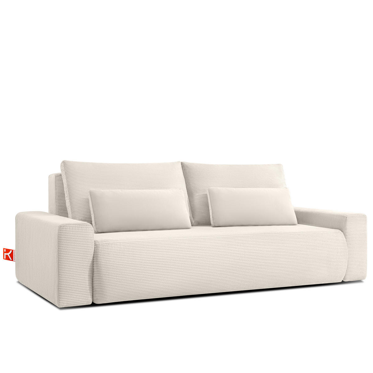 3-SITZER SCHLAFSOFA MOLLIS, Corduroy, Cremig - Creme, Holz/Holzwerkstoff (250/93/108cm) - KONSIMO®