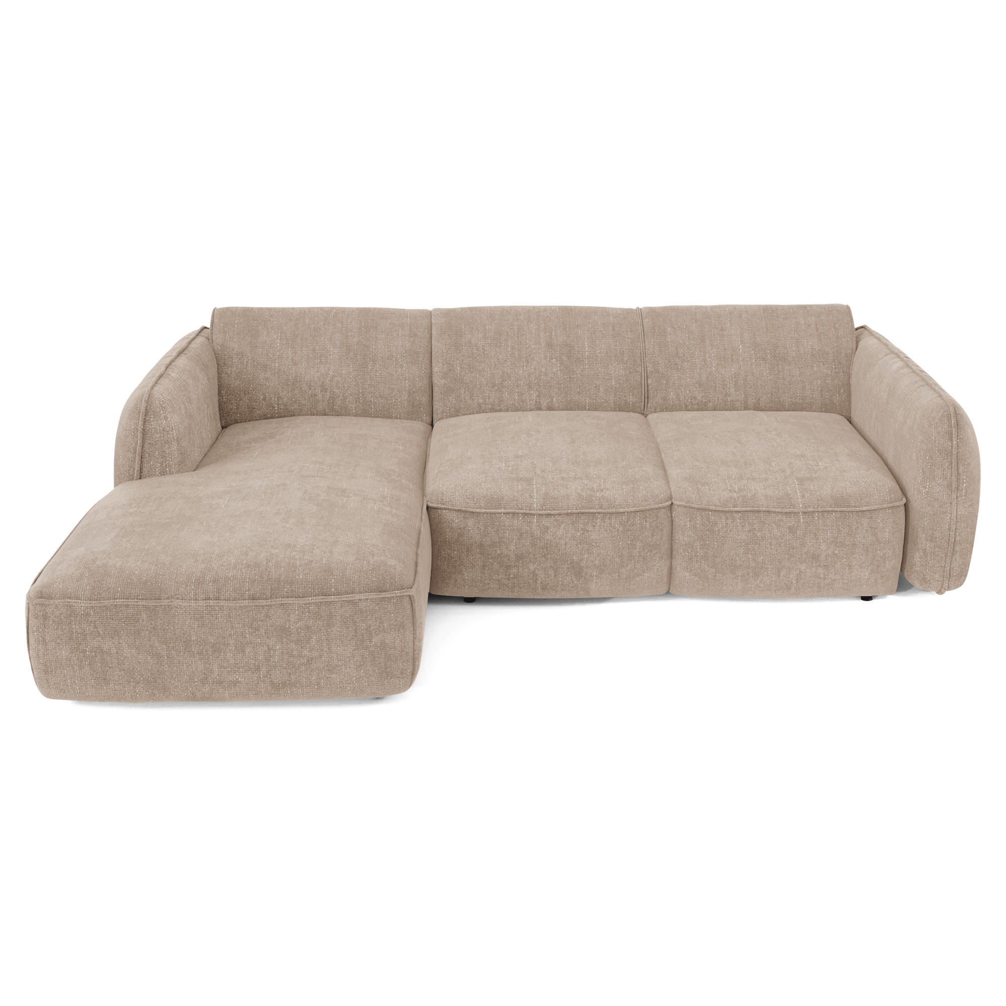 ECKSOFA RECHTS Rastervelours 274cm - Beige, Textil (274/174cm) - Sia Home