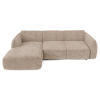 ECKSOFA RECHTS Rastervelours 274cm - Beige, Textil (274/174cm) - Sia Home