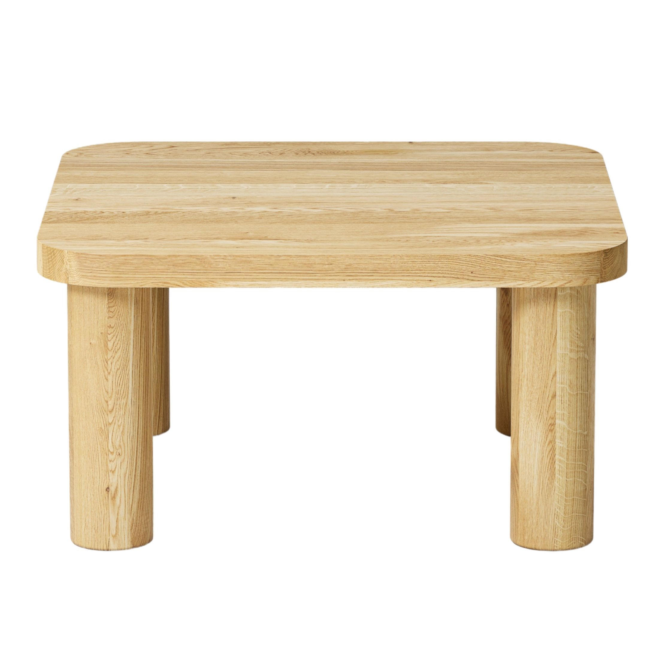 COUCHTISCH Eichenholz vollmassiv quadratisch Naturbelassenen 50/50/37 - Naturfarben, Holz (50/50/37cm)