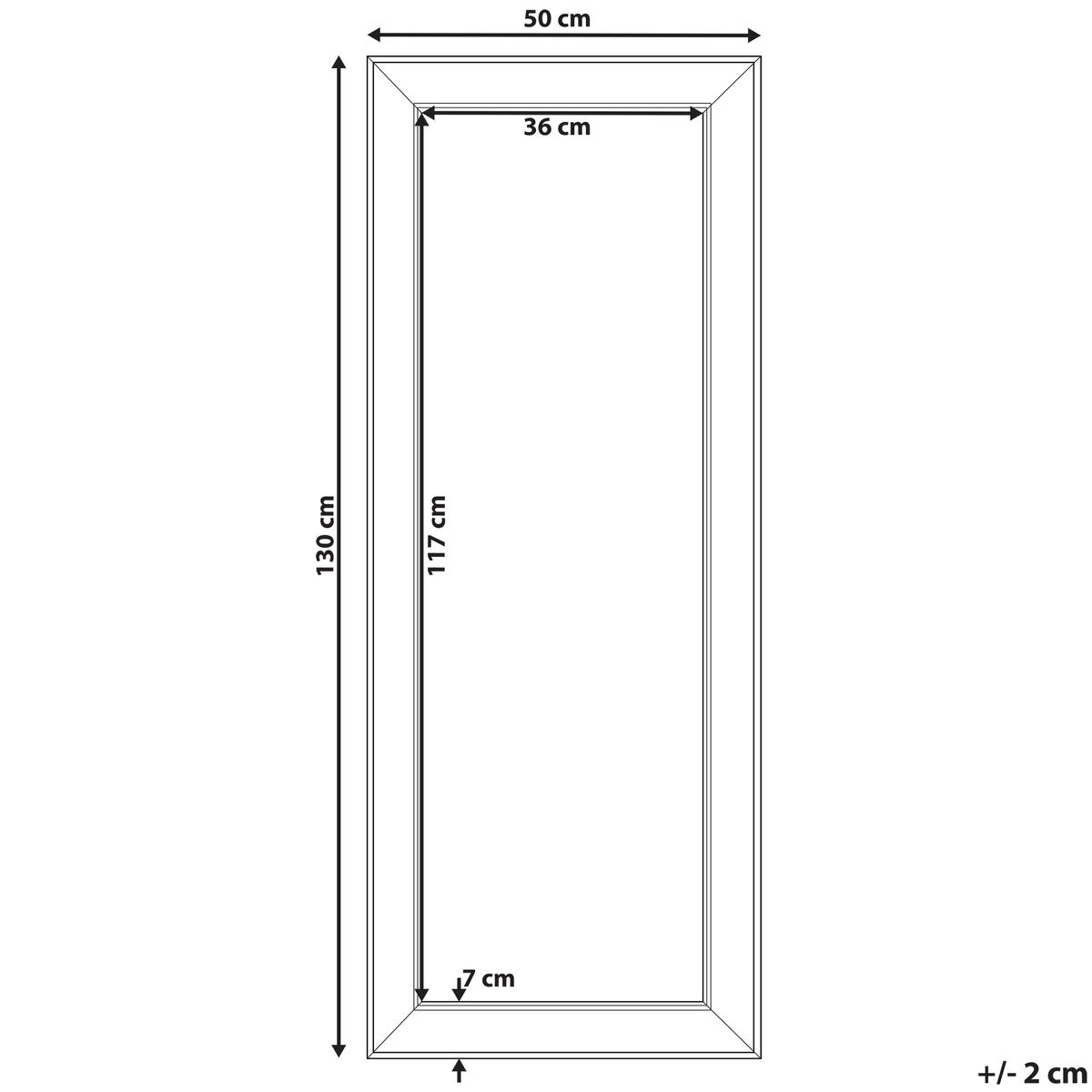 WANDSPIEGEL silber rechteckig 50/130 cm Bubry - Silberfarben, Kunststoff (50/130/3cm) - Beliani