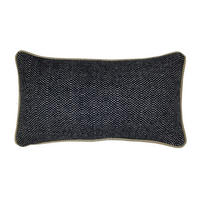 WOLLKISSEN recycelte Wolle Struktur Rabenschwarz 35x60 - Schwarz, Textil (60/35/12cm) - Malagoon