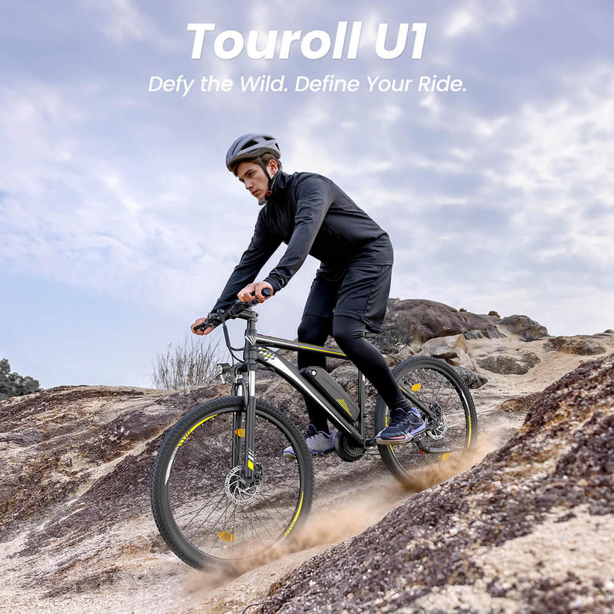 E-BIKE Touroll U1 26 – Kraftvoller Motor langlebige Reichweite - Graphitfarben, Metall (70cm)