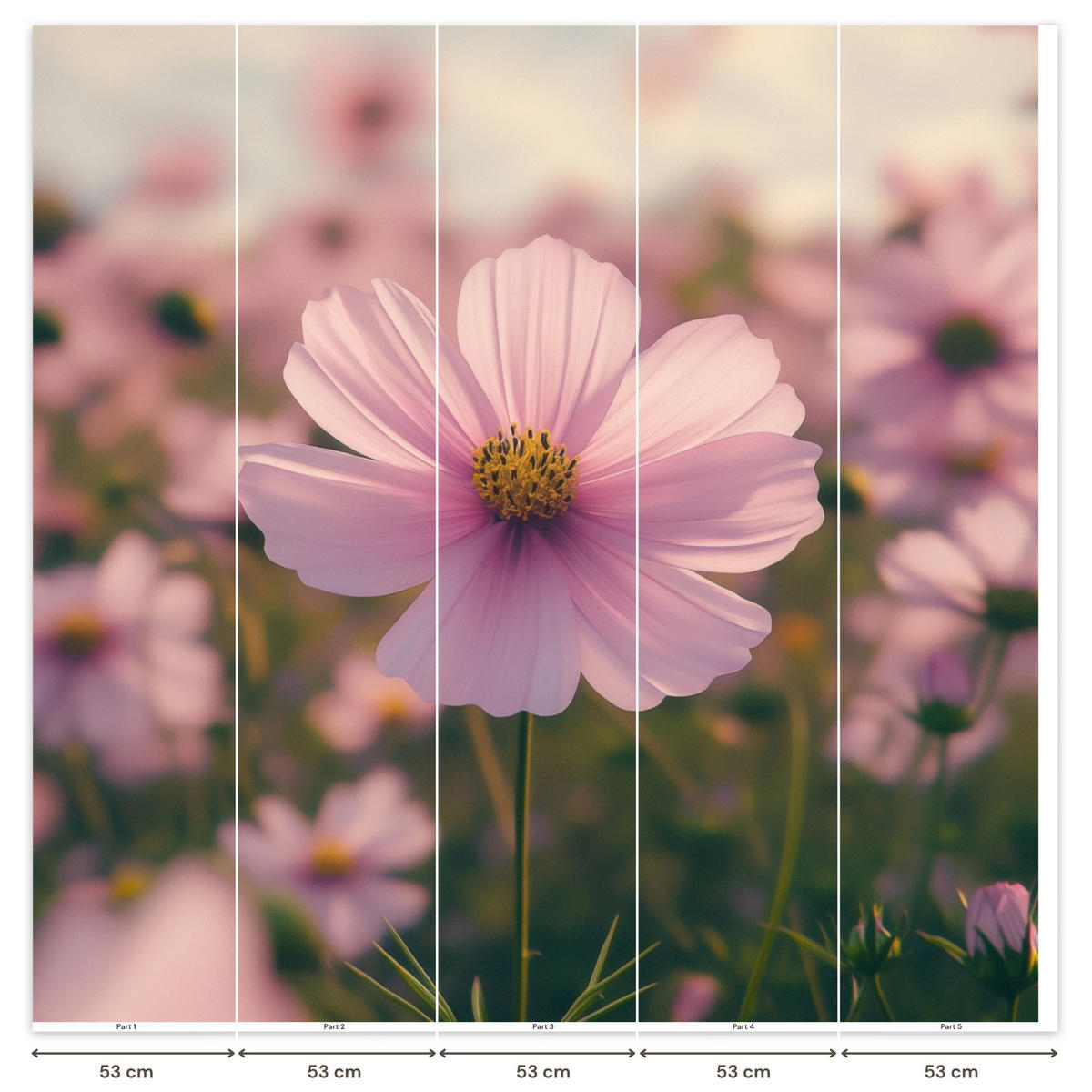 TAPETE - Blumen - Lila - Unscharf - 260x240 cm - Rosa, Papier (260/240cm) - OnlyWow