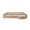 ECKSOFA rechts Kendal aus Samt mandelbeige 5 Sitzplätze - Beige, Textil (173/357cm) - Micadoni