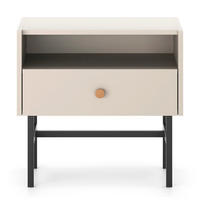 NACHTTISCH Divenos Greige 54 cm - Taupe/Goldfarben, Holzwerkstoff/Metall (54.8/52/39cm) - Selsey