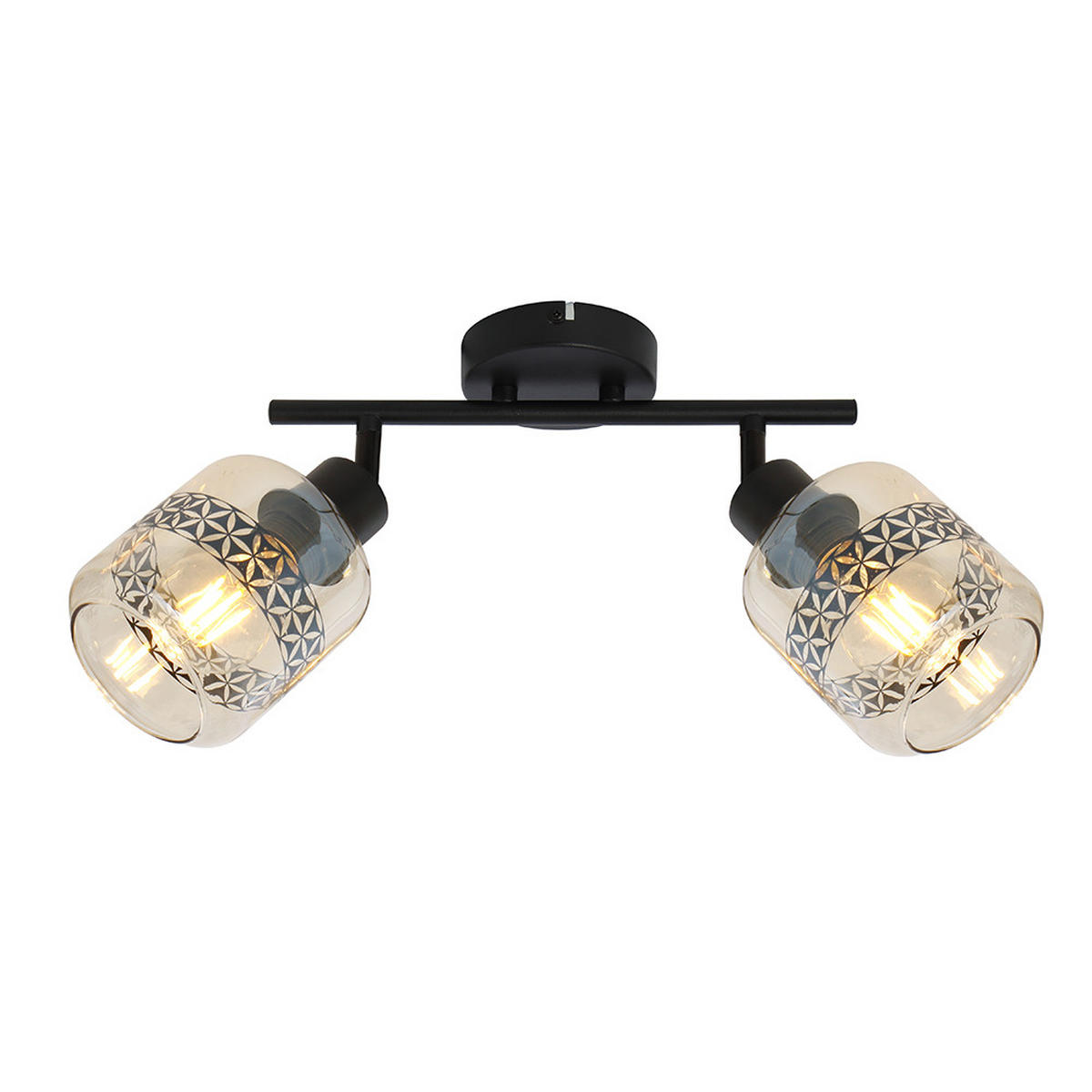 DECKENLEUCHTE Metall Glas Schwarz - Schwarz, Glas (29.5/11/25cm) - Globo Lighting