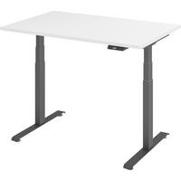 SCHREIBTISCH elektrisch 80/120/74 cm in Weiß/Graphitfarben - Graphitfarben/Weiß, Holzwerkstoff (80/120/74cm) - bümö