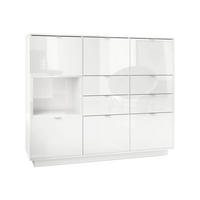 HIGHBOARD Metro Einsatz in Weiß Hochglanz - Weiß Hochglanz, Holzwerkstoff (153/123/38cm) - Vladon