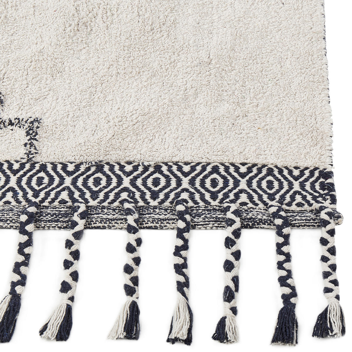 KURZFLOR-TEPPICH Eray 200/140 cm - Weiß, Textil (140/200cm) - Beliani