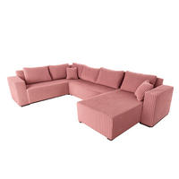 WOHNLANDSCHAFT Stylo U-Form mit Schlaffunktion & Bettkasten – Ecksofa in Cord Tilia – Breite 315 cm Rosa - Rosa, Kunststoff (314/90/215cm) - Wohnideebilder