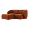 ECKSOFA Links Samt Stoff Orange - Terracotta/Schwarz, Holzwerkstoff/Kunststoff (178/166cm) - Makamii