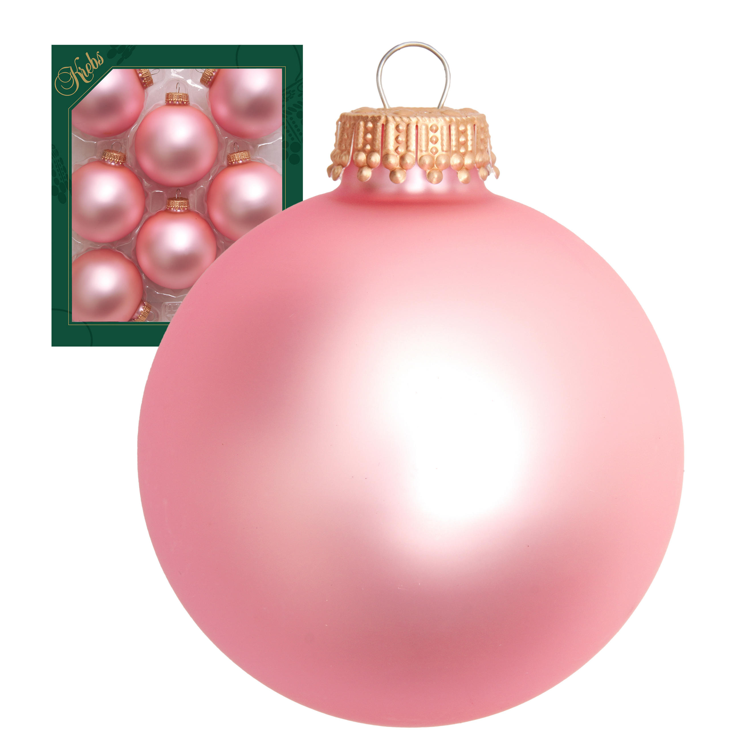 Krebs Glas Lauscha Christbaumkugeln Rosa 7x7x7 cm