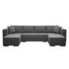 WOHNLANDSCHAFT Vinoria Grau 327/180/82 cm mit Schlaffunktion - Chromfarben/Grau, Textil/Metall (327/82/180cm) - AX Living