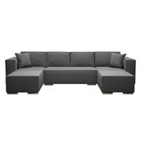 WOHNLANDSCHAFT Vinoria Grau 327/180/82 cm mit Schlaffunktion - Chromfarben/Grau, Textil/Metall (327/82/180cm) - AX Living