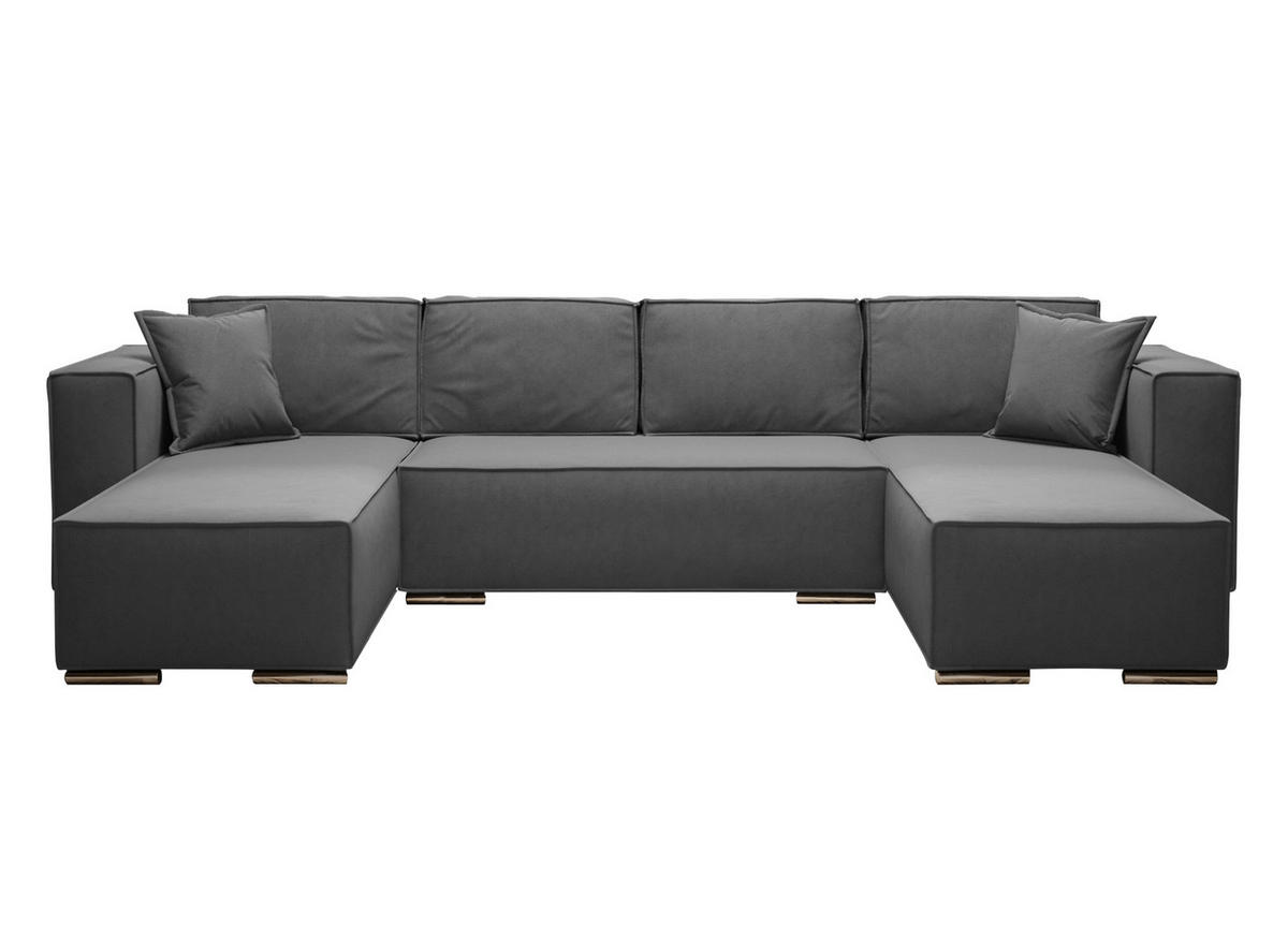 WOHNLANDSCHAFT Vinoria Grau 327/180/82 cm mit Schlaffunktion - Chromfarben/Grau, Textil/Metall (327/82/180cm) - AX Living