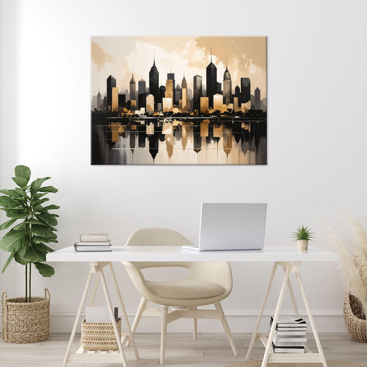 LEINWANDBILD Städte & Architektur 120x80cm - Beige, Textil (120/80cm) - Feeby