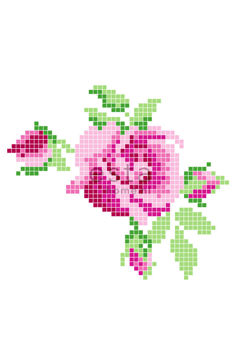 FOTOTAPETE Häkelrose 200 x 279 cm - Pink, Papier (200/279cm) - ESTAhome