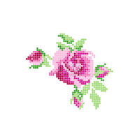 FOTOTAPETE Häkelrose 200 x 279 cm - Pink, Papier (200/279cm) - ESTAhome