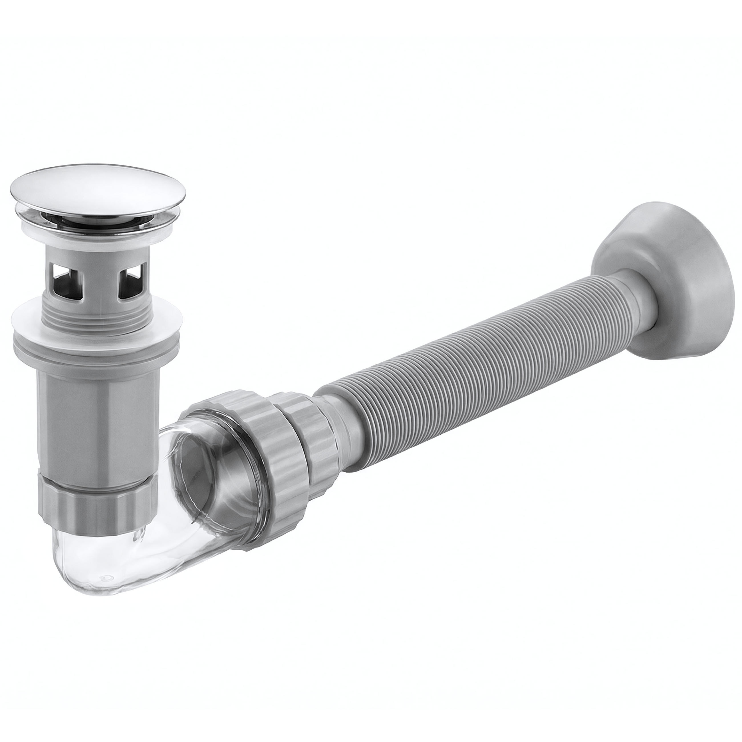 WASCHBECKEN-SIPHON Klik-klak Universal Rea Flow Chrome - Chromfarben, Metall (6.3/8.2/93cm) - REA