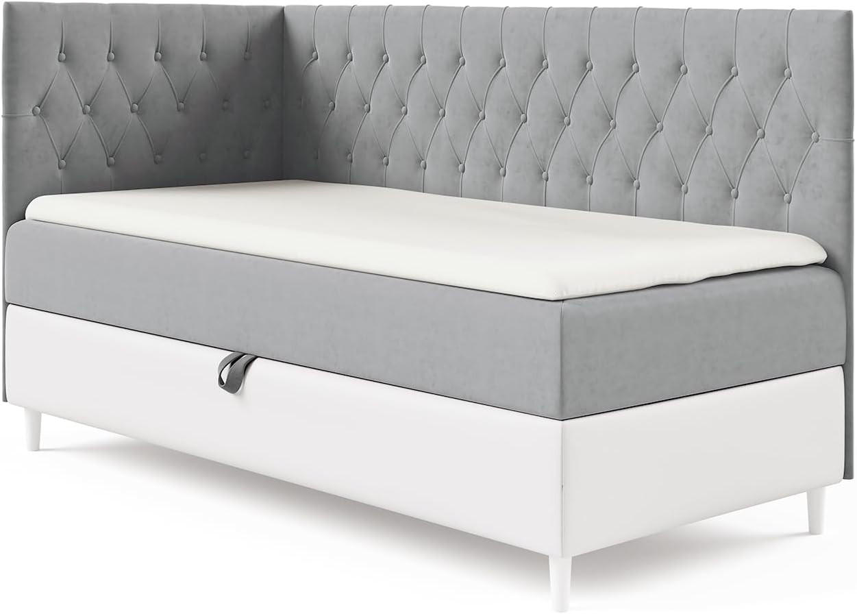 KINDERBETT FLIPPO 3 - Weiß/Grau, Holzwerkstoff (96/208cm) - Meblini