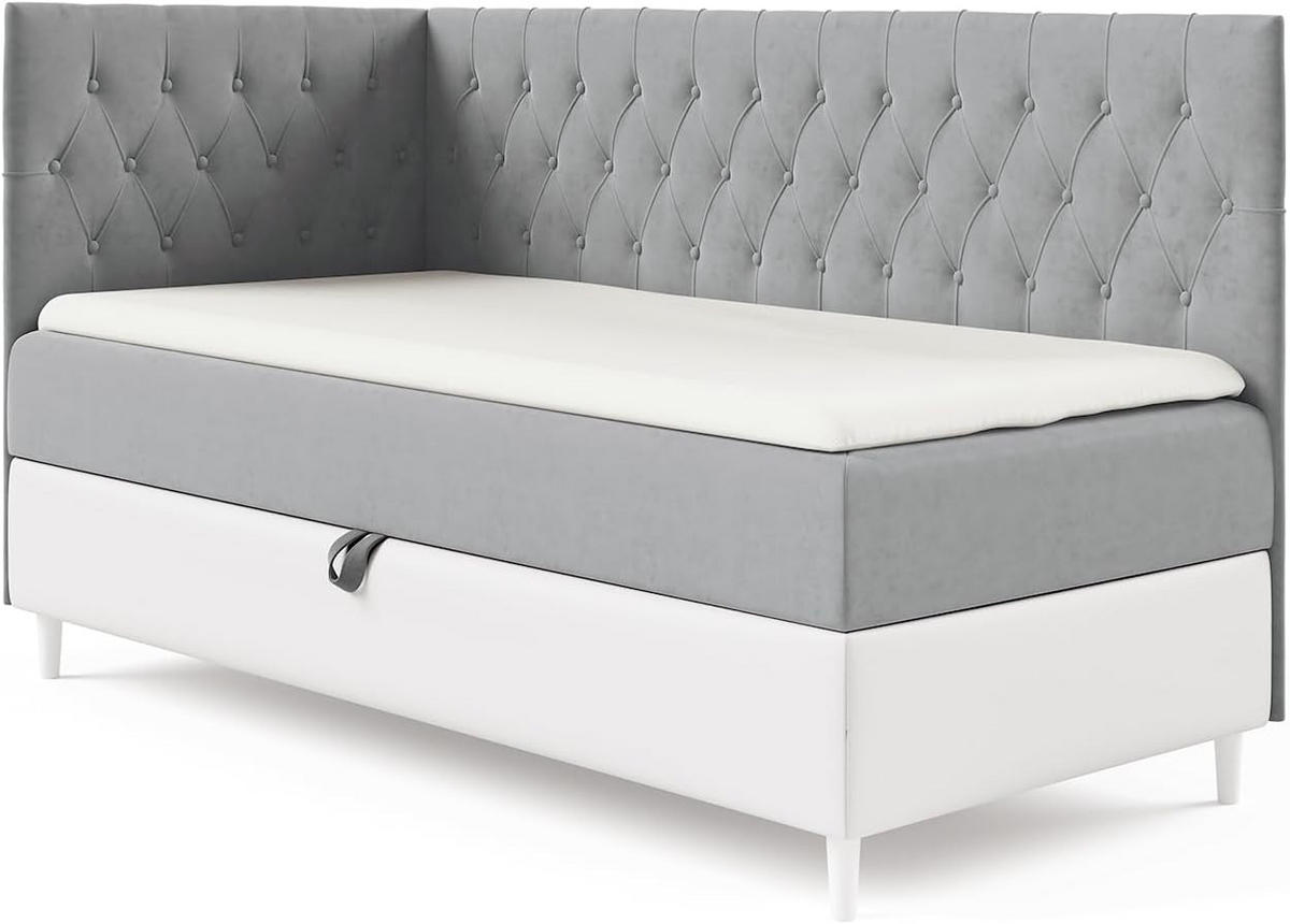 KINDERBETT FLIPPO 3 - Weiß/Grau, Holzwerkstoff (96/208cm) - Meblini