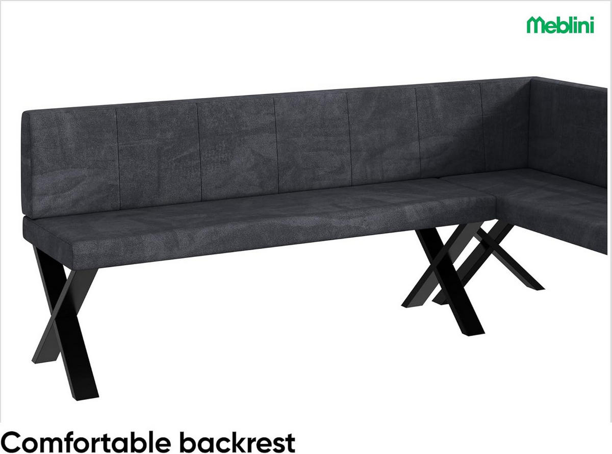 ECKBANK PETER_X - Dunkelgrau, Textil (142/196cm) - Meblini
