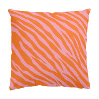 KISSENBEZUG Retro Zebramuster Rosa und Orange 50/50 cm - Orange, Textil (50/50cm) - Bilderwelten
