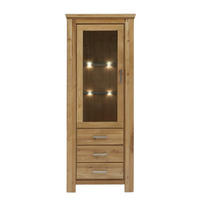 STANDVITRINE Teilmassiv Iantha 83x210x47 Vitrine Wildeiche natur geölt - Wildeiche, Holz (83/210/47cm) - 58aufmkessel