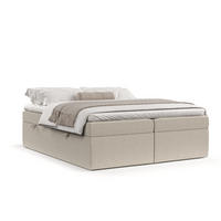 BOXBETT Lennon Beige 200/200 cm im Webstoff - Beige/Schwarz, Holz/Holzwerkstoff (200/200cm) - Maison de Reve