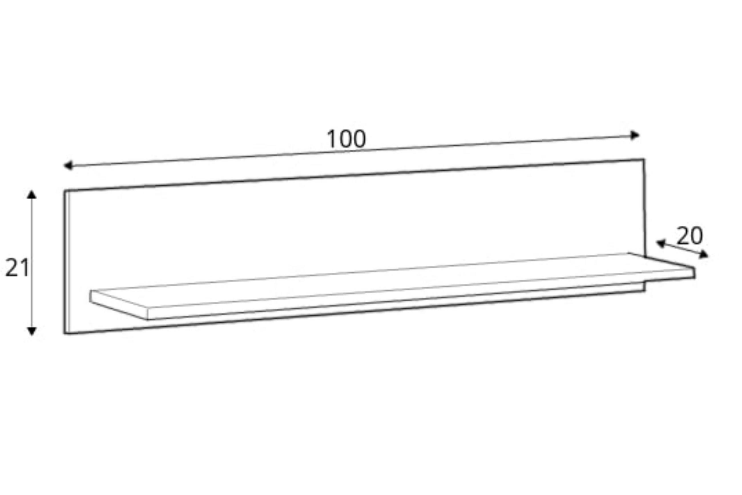 Thumbnail - Konsimo® Wandregal, Weiß, Eiche Wotan, Holz, Rechteckig, 100x21x20 cm, Hergestellt in Europa, Wohnzimmer, Regale, Wandre...