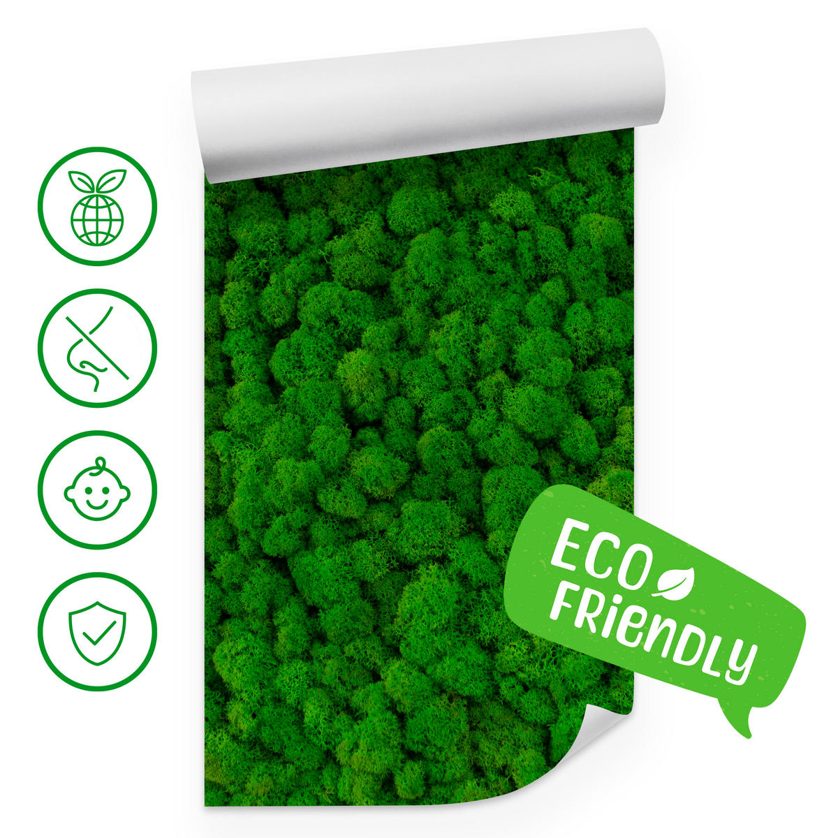 FOTOTAPETE für Jugendzimmer Dekorativer Grüner Moos Modern 200x140 - Grün, Papier (200/140cm) - Muralo