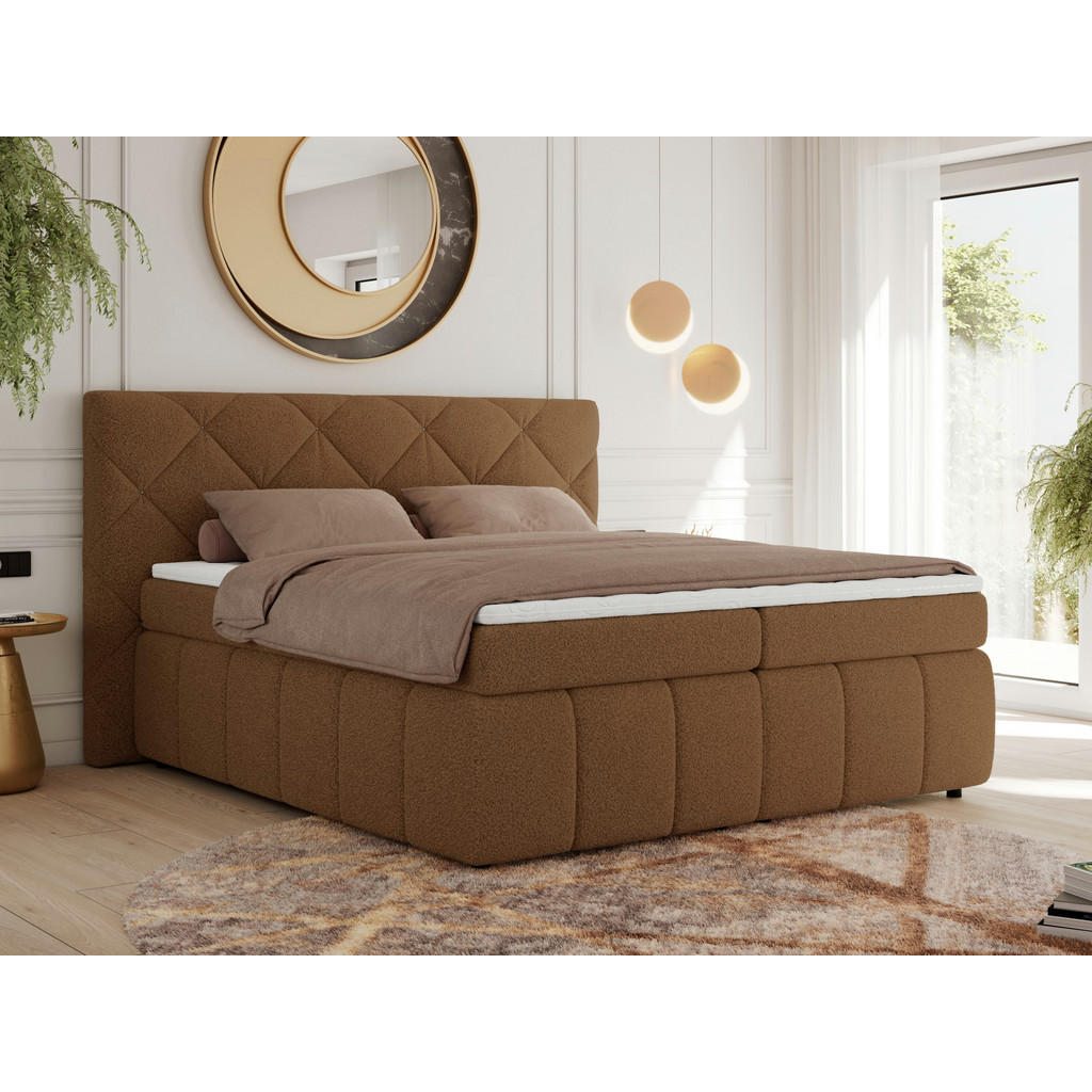 Thumbnail - Xxxl Boxbett, Braun, Textil, 2-Sitzer, H4, Rechteckig, 140x200 cm, Oeko-Tex®, Schlafzimmer, Betten, Boxspringbetten