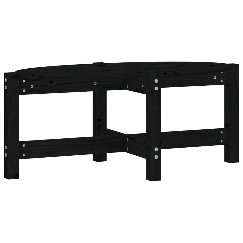 COUCHTISCH Schwarz 87x48x35 cm Massivholz Kiefer - Schwarz, Holz (87/48/35cm) - furnicato