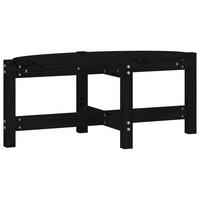 COUCHTISCH Schwarz 87x48x35 cm Massivholz Kiefer - Schwarz, Holz (87/48/35cm) - furnicato