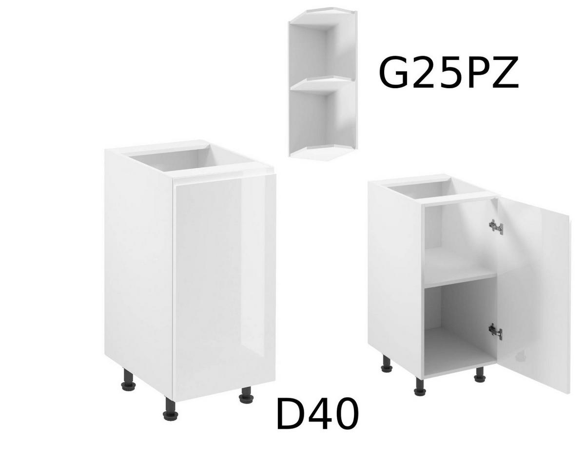 WINKELKÜCHE 240 cm x 280 cm - Aspen KA11-M280 - in Weiß/Hochglanz - Weiß Hochglanz, Holz (520/212/58cm)