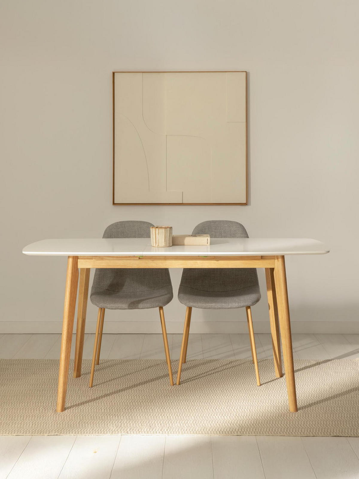 ESSTISCH Thana Natur - Weiß 75 x 120 - Braun, Holzwerkstoff (120/75/75cm) - Kenay Home