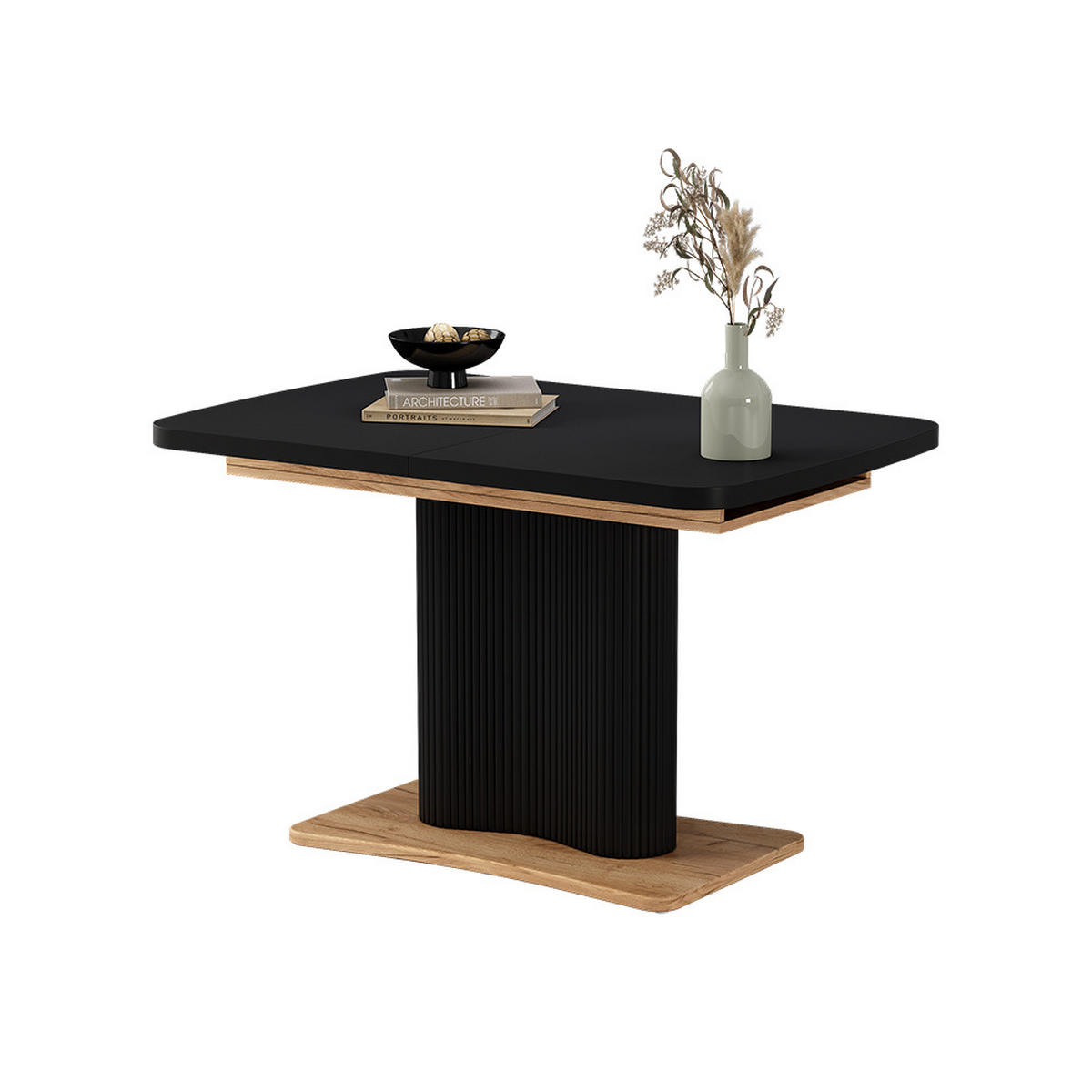 JÍDELNÍ STŮL Fenaro Černá/dubová - medově dubová/černá, kompozitní dřevo (80/120/77.4cm) - Vicco