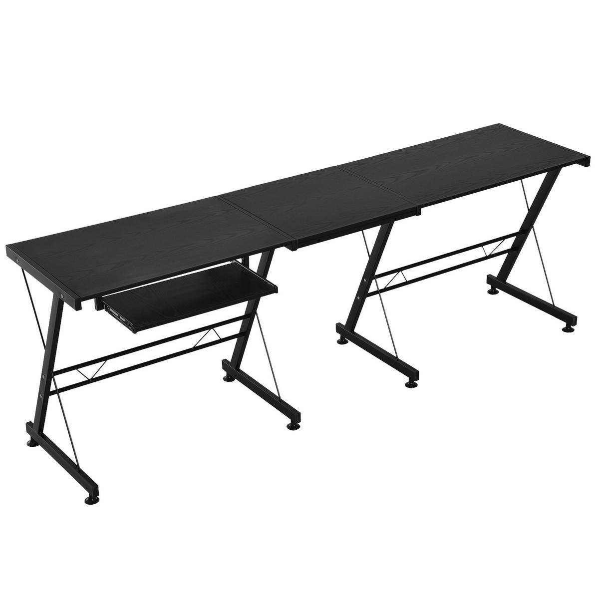 ECKSCHREIBTISCH Schwarz 1 Stück - Schwarz, Holzwerkstoff (130/73.5/735cm) - GiPP