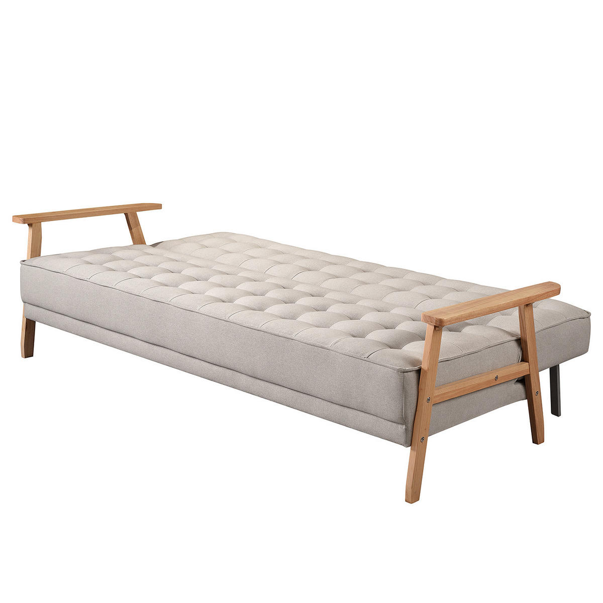 SCHLAFSOFA - Grau, Birkenholz/Textil (204/85/86cm) - home24