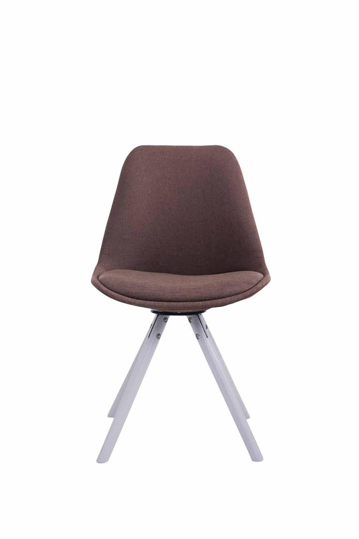 BESUCHERSTUHL Toulon Stoff, Gestell Buchenholz Weiß rund Braun - Braun/Weiß, Holz/Buchenholz (48/83/56cm) - TPFLiving