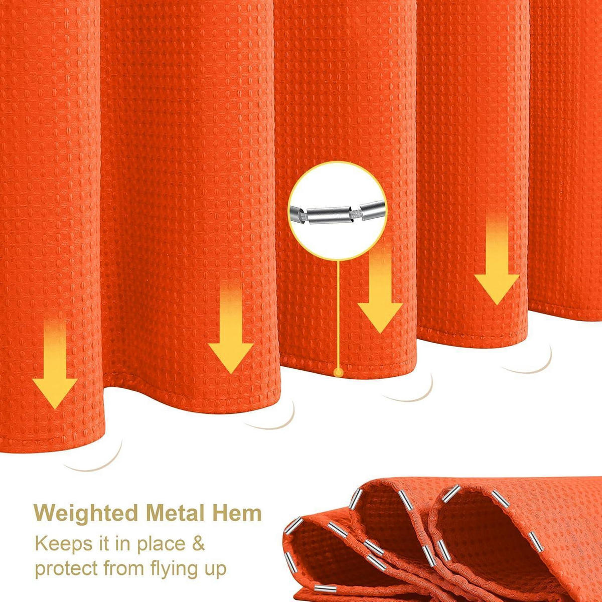 DUSCHVORHANG Waffelstoff 152 x 182 cm Orange - Orange, Textil (152/182cm)